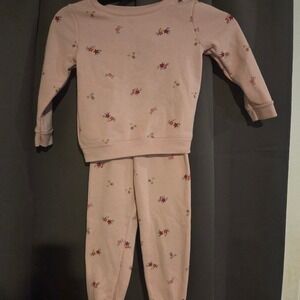 Garanimals Light Pink Floral Pajamas, Toddlers‎ 3T, Long Sleeve Top & Pants Set